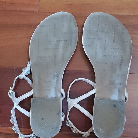 Marc Fischer Nude Pink Floral Pearl detail sandals - Picture 8 of 8